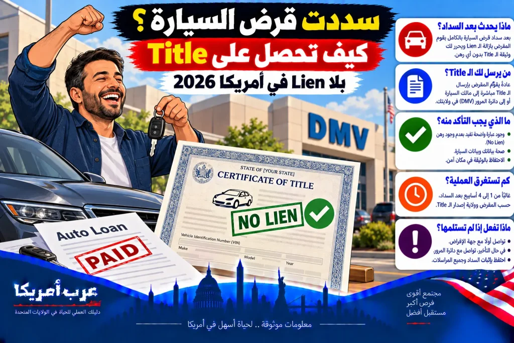 سددت قرض السيارة؟ كيف تحصل على Title بلا Lien في أمريكا 2026