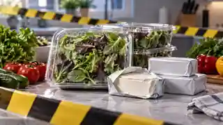 صورة توضيحية لسلطات جاهزة وجبن كريمي ضمن تحذير سحب غذائي