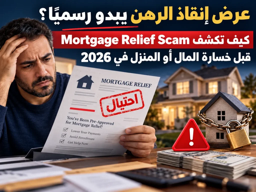 عرض إنقاذ الرهن يبدو رسميًا؟ كيف تكشف Mortgage Relief Scam قبل خسارة المال أو المنزل في 2026