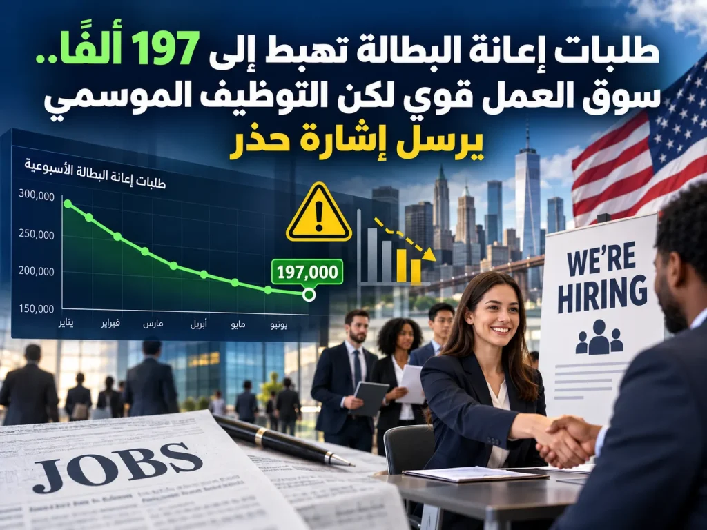 طلبات إعانة البطالة تهبط إلى 197 ألفًا.. سوق العمل قوي لكن التوظيف الموسمي يرسل إشارة حذر