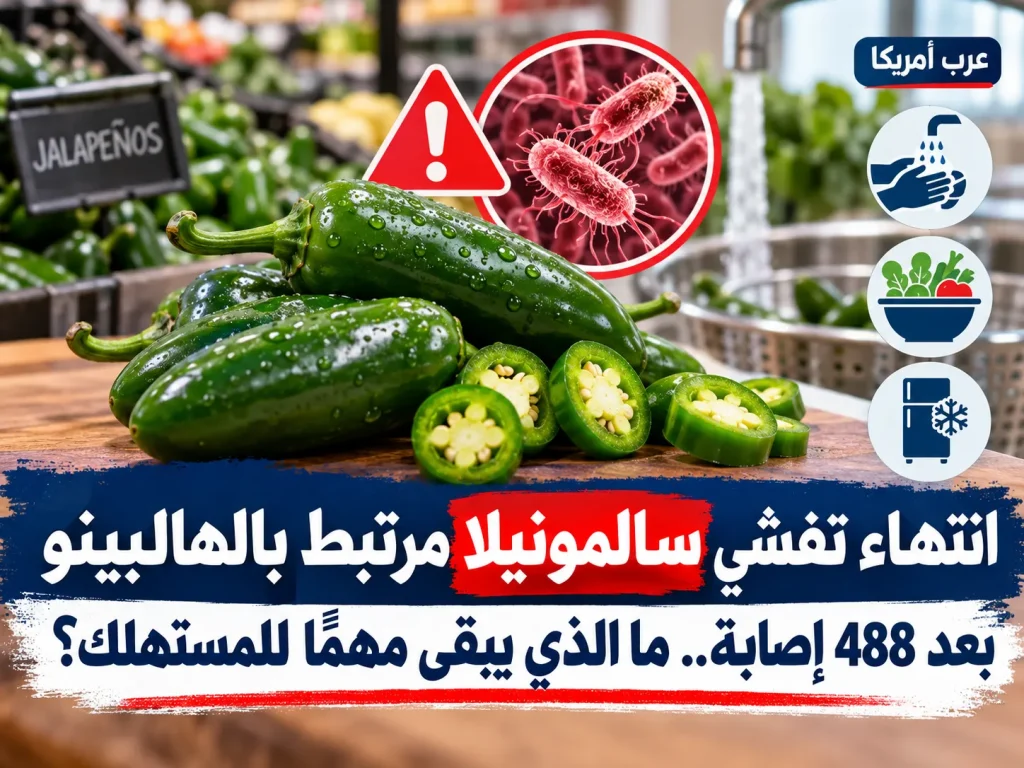 انتهاء تفشي سالمونيلا مرتبط بالهالبينو بعد 488 إصابة.. ما الذي يبقى مهمًا للمستهلك؟