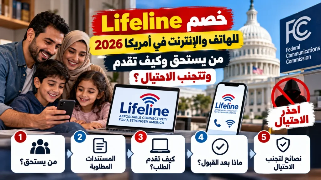 خصم Lifeline للهاتف والإنترنت في أمريكا 2026: من يستحق وكيف تقدم وتتجنب الاحتيال؟
