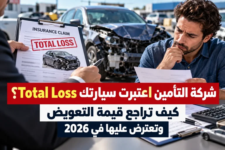 شركة التأمين اعتبرت سيارتك Total Loss؟ كيف تراجع قيمة التعويض وتعترض عليها في 2026