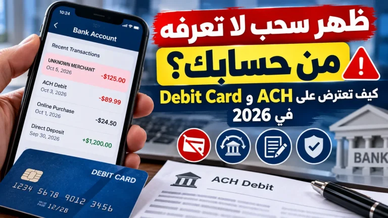 ظهر سحب لا تعرفه من حسابك؟ كيف تعترض على Debit Card وACH في 2026