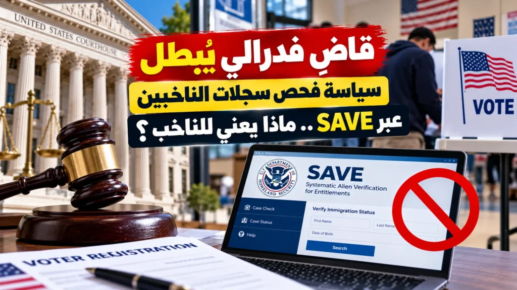 قاضٍ فدرالي يبطل سياسة فحص سجلات الناخبين عبر SAVE.. ماذا يعني للناخب؟