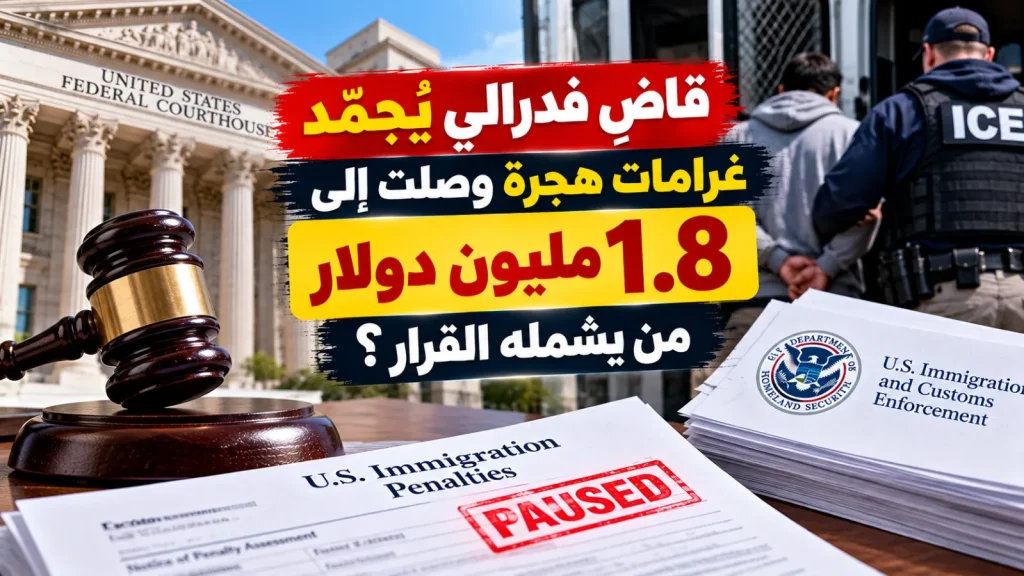 قاضٍ فدرالي يجمّد غرامات هجرة وصلت إلى 1.8 مليون دولار.. من يشمله القرار؟